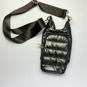 WanderFull Green Puffer‎ Crossbody Water Bottle Bag Adjustable Strap Purse